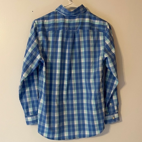 Vineyard Vines Boys Medium 12-14 Blue Plaid Whale Shirt Long Sleeve ButtonUp - Picture 2 of 5